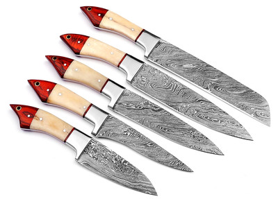 CUSTOM HAND MADE FORGED DAMASCUS STEEL CHEF KNIFE SET KITCHEN KNIVES M 68