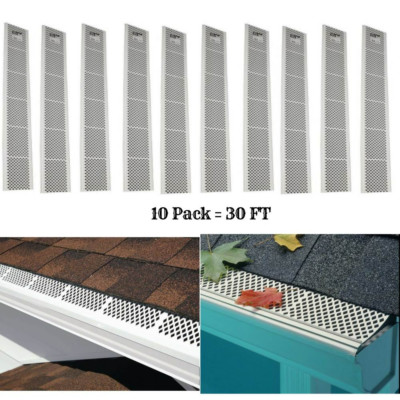 30 FT SNAP-IN GUTTER GUARD Leaves Debris Filter Sceen Plastic Cover 6.25''x36''