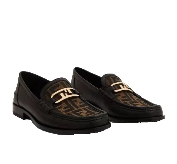 Cabedal de couro Fendi sapatos casuais Preto para Homens