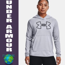 Under Armour Women's Big Logo Fleece Pullover Hoodie Size XS 1358227 012 NEW
