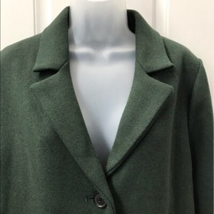 green wool blend coat