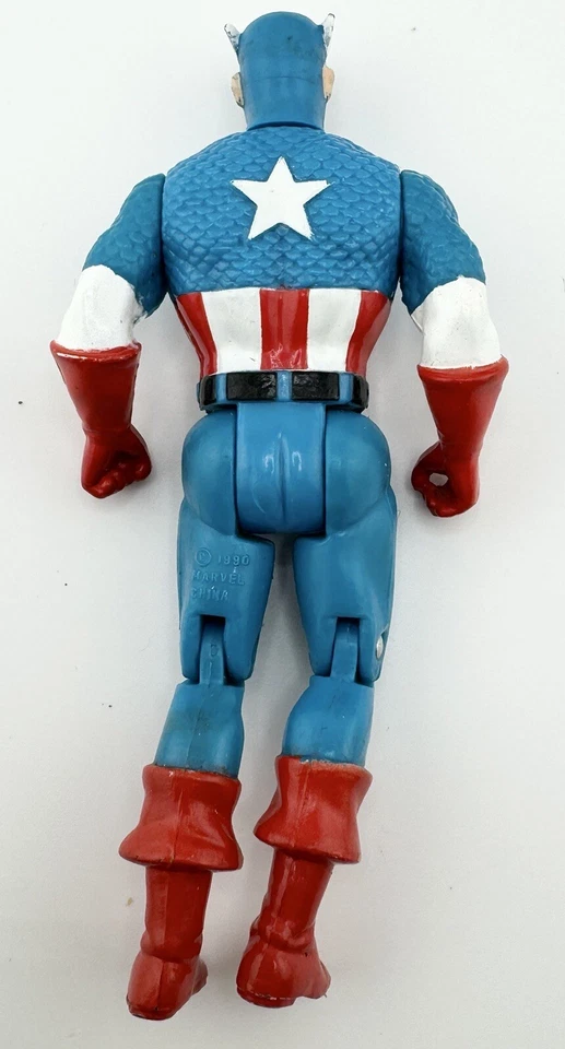 Figura de acción de colección Capitán América 5" Marvel Super Heroes 1990 Toybiz Foto 4 de 4