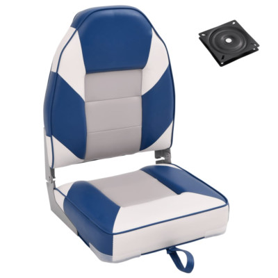 VidaXL Set Di 2 Sedili Pieghevoli Per Barca Con Schienale Alto - Rivestiti In PVC/PU - Base Girevole 360° - Capacità 100 Kg