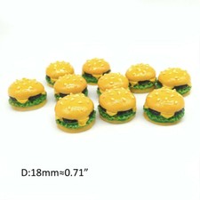 10Pcs Miniature Resin Hamburgers 1:6 Dollhouse Food Accessories MEDIUM SIZE