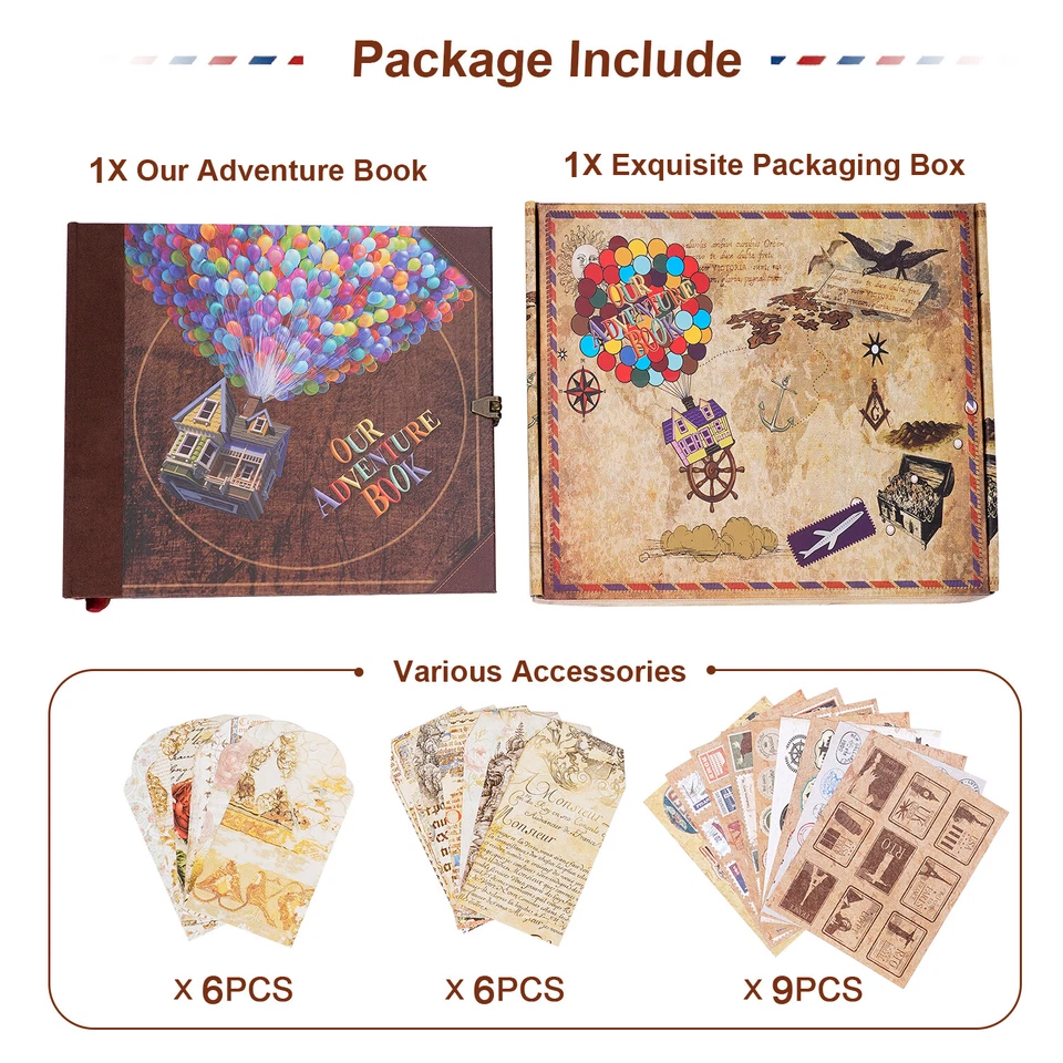 146Pages Our Adventure Book Scrapbook Wedding Leather Photo Album Valentine Gift - Image 3 of 4