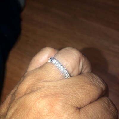 925 SETA Sterling Silver Clear Cz Ring Band