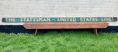Boat destination wooden sign board decor advertising mancave ship metal vintage 