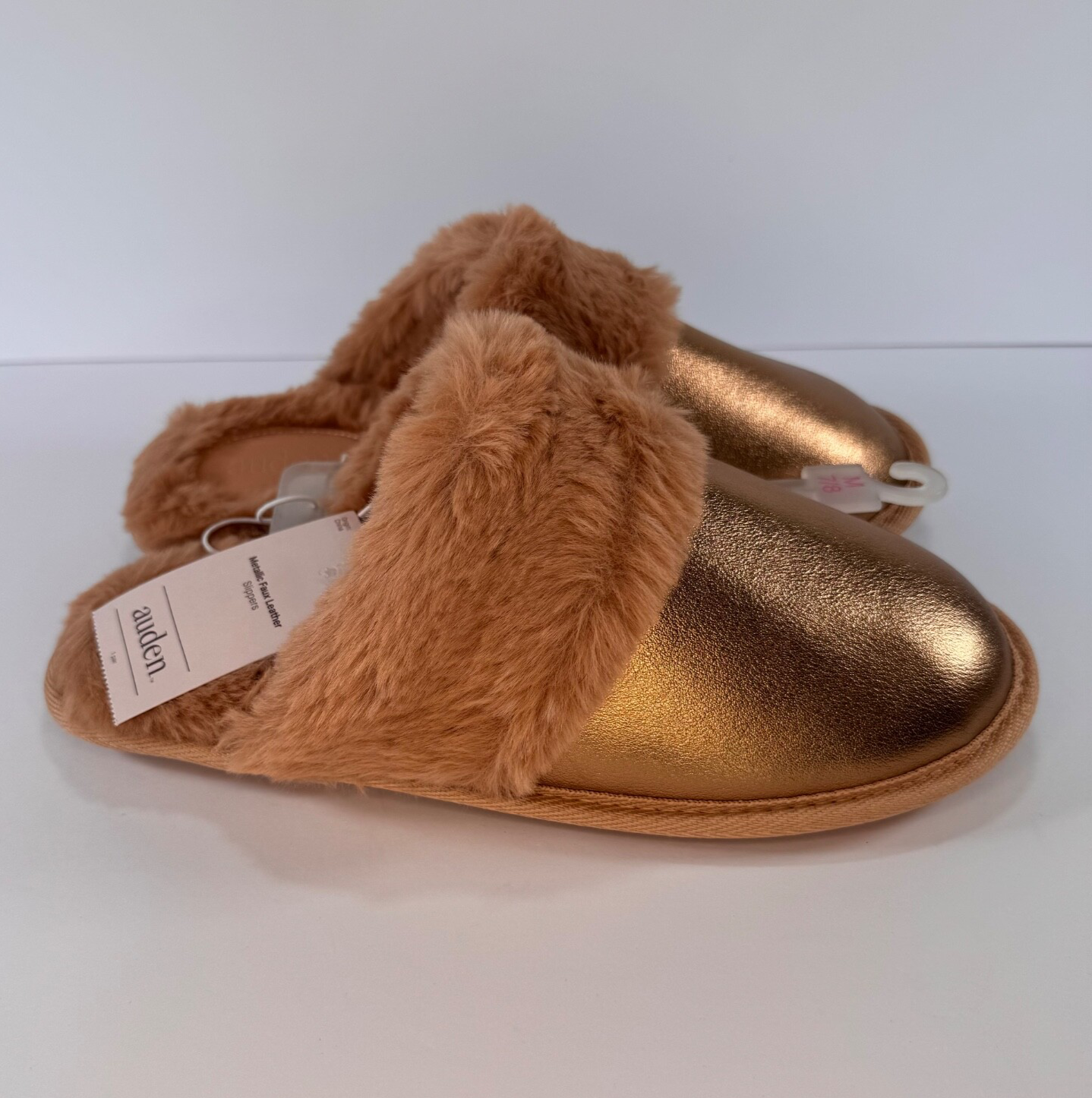 PANTOFOLA D’ORO Auden Ciabatte Donna in Ecopelle Metallizzata Taglia M 7 8