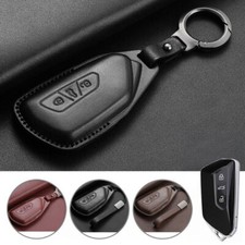 Genuine Leather Car Key Fob Case Cover For Vw Golf 8 Id.4 Mk4 Mk8 Skoda Octavia