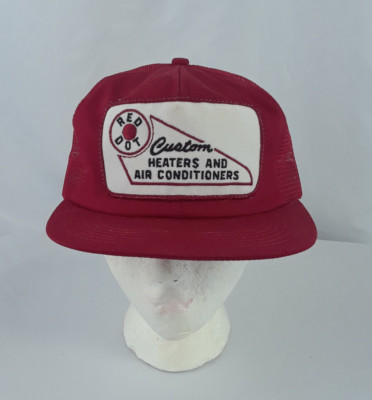 Vintage Red Dot Heating & A/C Red Mesh Trucker Hat K Products USA  K-Products