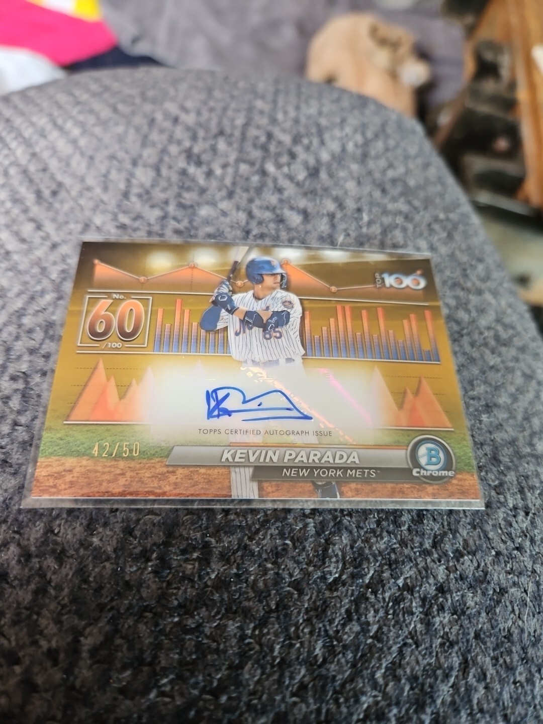 2024 Bowman Baseball Scout Top 100 Chrome Gold Kevin Parada Auto Autograph 42/50