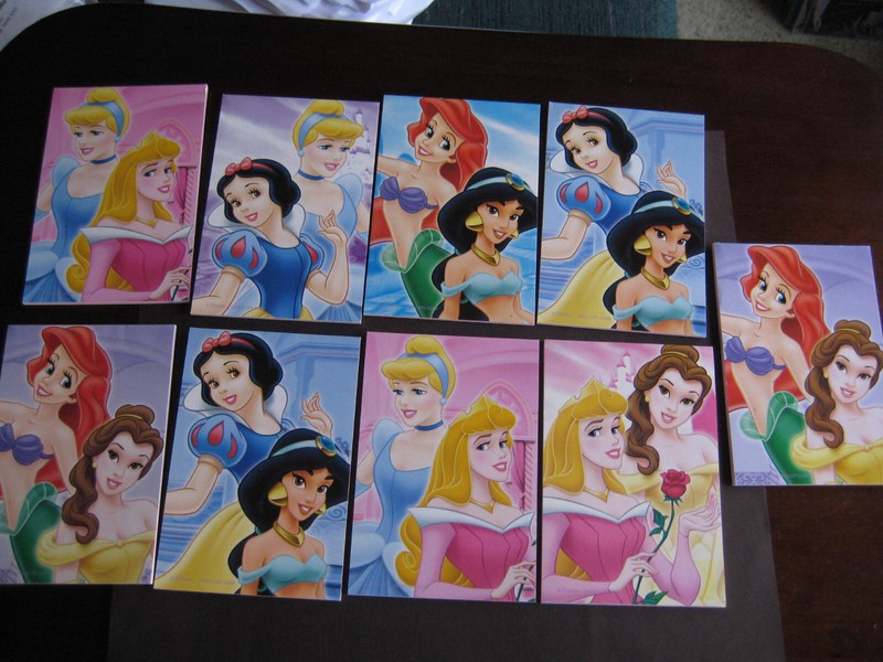 9 Disney Princess Notepads, 6 Designs - Cinderella Belle Ariel Aurora Jasmine