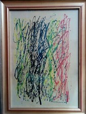 Luigi Montanarini  Olio su cartoncino applicato.su tela del 1980 cm 50x35 + aut 