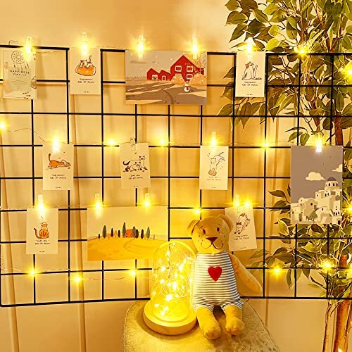 Blanc Chaud Guirlande Lumineuse Photo, 100 LED 10M Guirlande Photo Batterie Alimenté Porte Photos Pour Decoration Interieur Chambre, Mariage | Leroy Merlin
