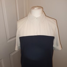 Hobbs Size 10 Black Cream Lined Chiffon Dress Work or Occasion Knee Length Vgc