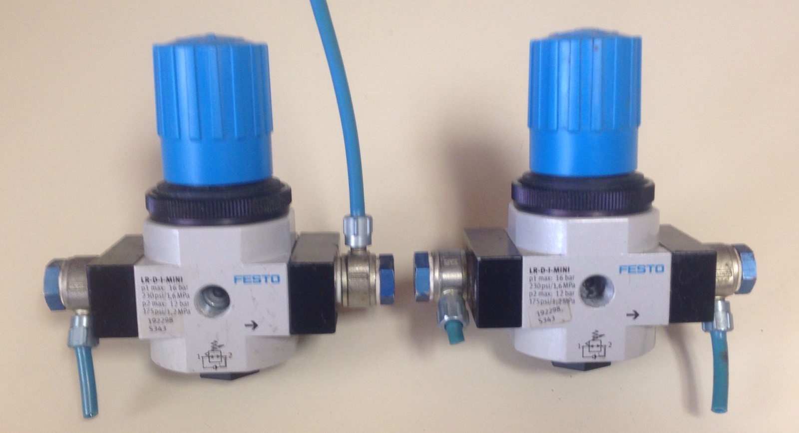 Lot Of (2) Festo LR-D-I-MINI Pressure Regulators