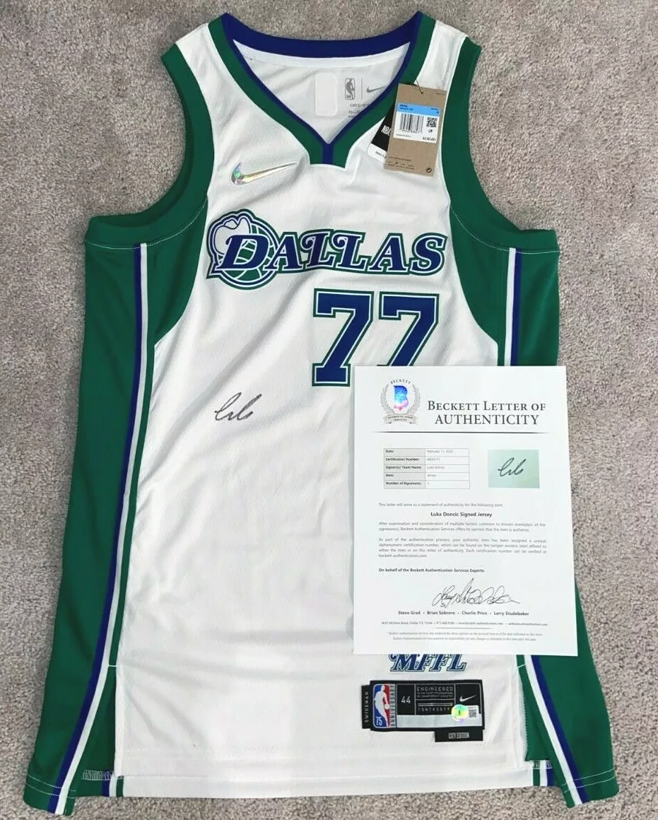 Luka Doncic Autographed NBA 75th Anniversary Dallas Mavericks City