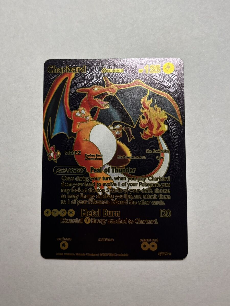 Charizard Delta Species Black Foil Display Card Fan Art MINT Charizard Delta Species Black Foil Display Card Fan Art MINT