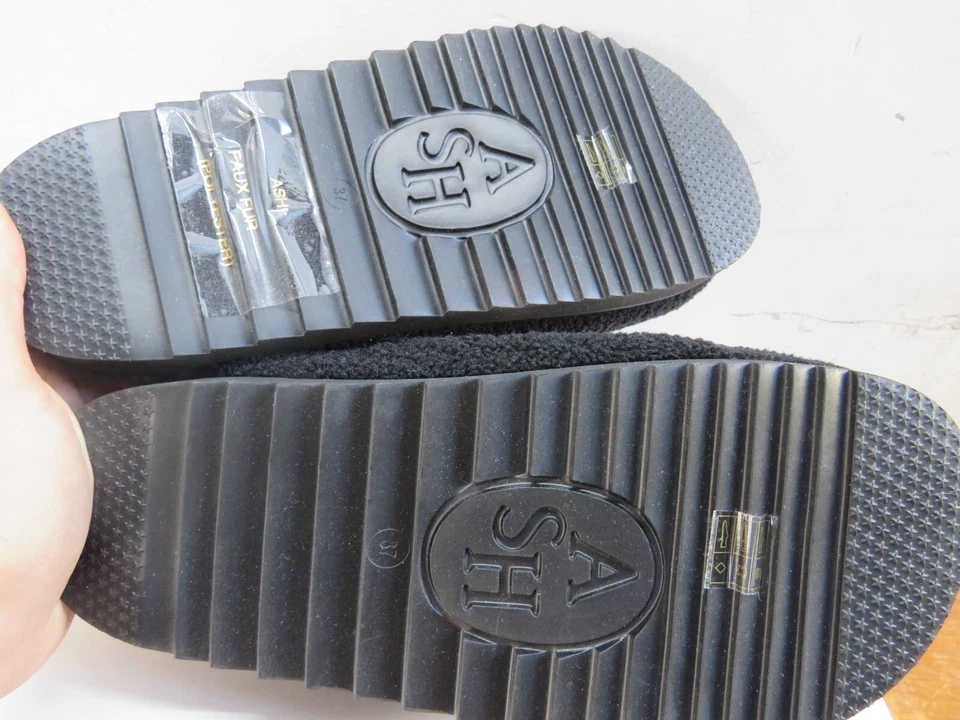 New ASH Women's Ghost Fur Mule Black/Black eu37 US6-6.5 - Imagem 4 de 4