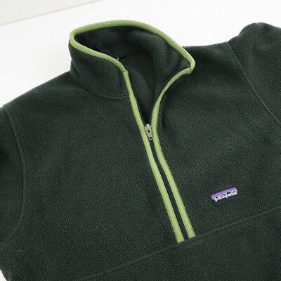 Vtg 90s Patagonia Synchilla Pullover Fleece Mens Medium Green