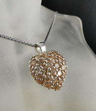 Anhänger Silber 925 Herz orange Zirkonia Designer JH - massiv & romantisch  