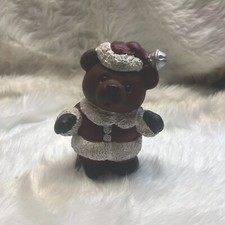 Ceremic Hand Painted Vtg  Ceremic Christmas  Bear  6" H