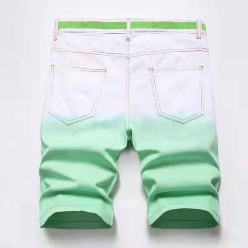 Herren Denim Shorts lässig gerissen gerade halbe Hose Krawatte gefärbt kurze Jeans - Bild 3 von 12