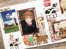 Farm Scrapbook pages, Premade Farm Pages, Farm Scrapbook Layouts, Farm Pages