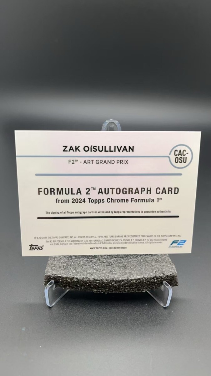 2024 Topps Chrome F1 Zak O'Sullivan F2 Autograph Auto #1378C | eBay