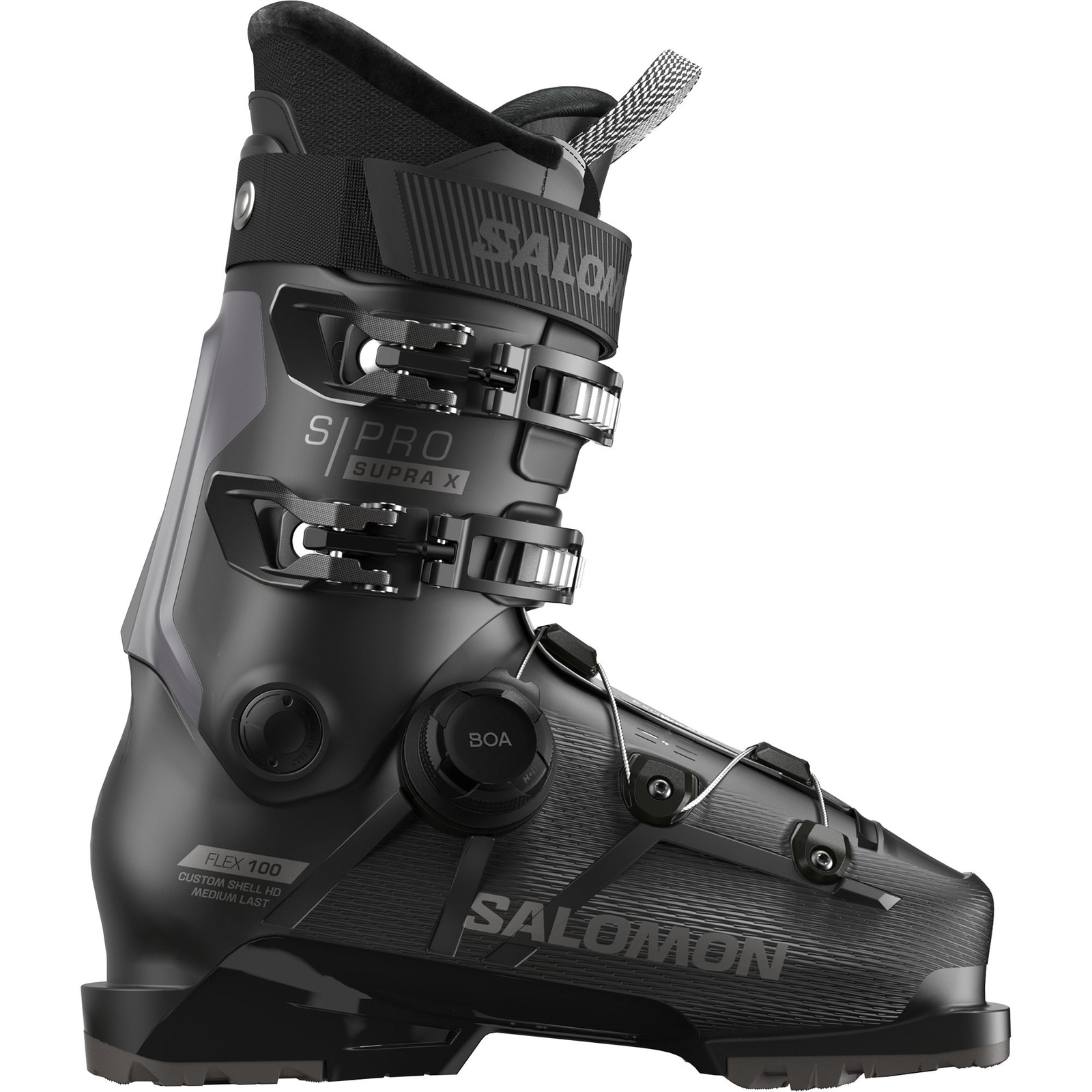 Salomon S Pro Supra BOA X100 Scarponi da Sci da Uomo in Pista Nero Grigio Scuro Met. Scuro
