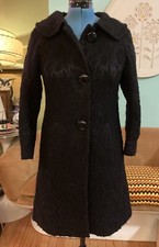 Vintage Banana Republic Black Midi Wool Coat Sz. Small