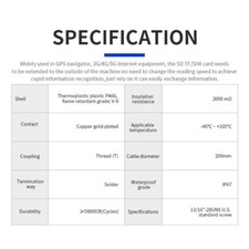 E13 Threaded Plug SDTF Memory Card Extension Cable SDTF External Extension Card