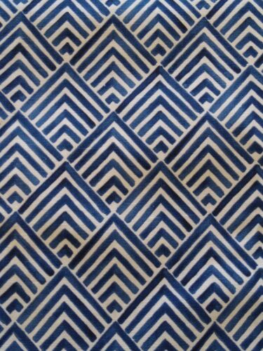 SHOWER CURTAIN gently used blue chevron Lillian August Home cotton blend quality