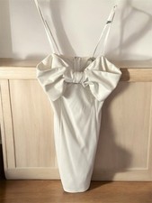 Lovely Day  Womens Elegant White Bow Dress Small