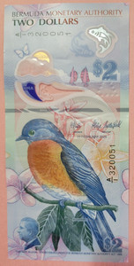 BERMUDA $2 BANKNOTE, 2024, NEW STYLE  with King Charles,  Combined Shipping Gvn.