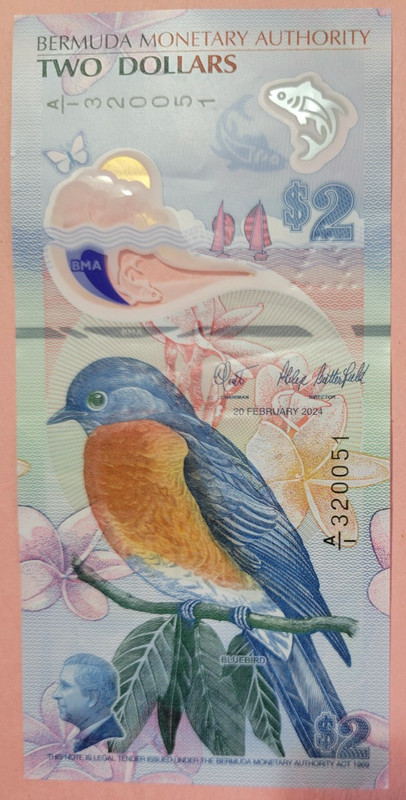 BERMUDA $2 BANKNOTE, 2024, NEW STYLE  with King Charles,  Combined Shipping Gvn.