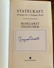 SIGNED MARGARET THATCHER Statecraft Strategies For A Changing World 1st Edition