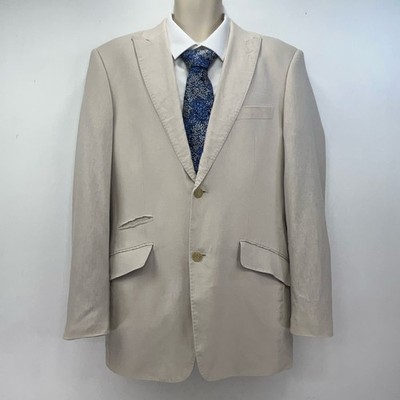 William Hunt Leinen Blazer Herren UK Gr. 40 beige leicht Sommer smart ''