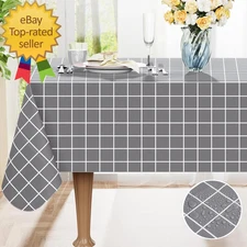 Rectangle Table Cloth Waterproof Vinyl Tablecloths with Flannel Backing