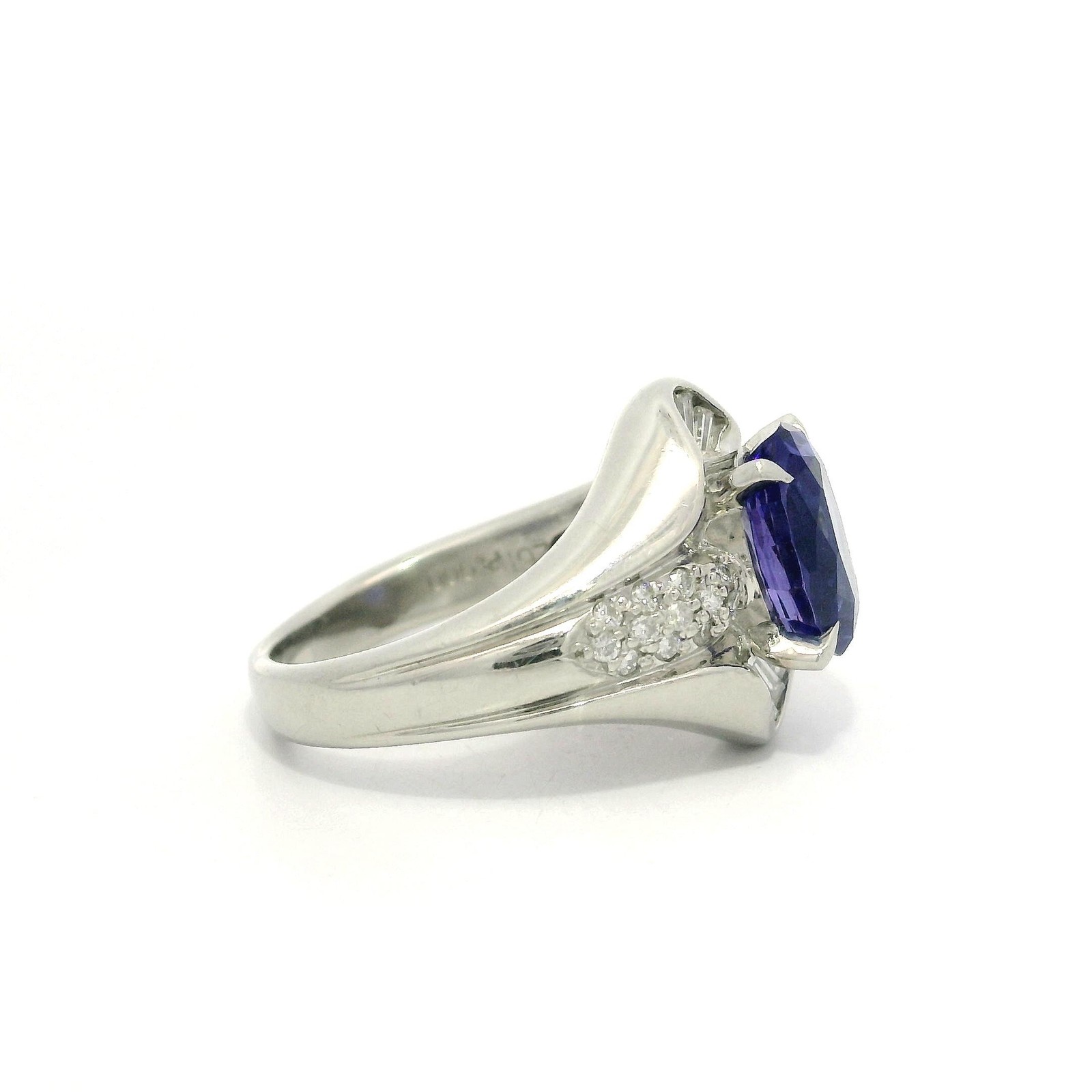 Solid Platinum 2.99ctw Oval Violet Blue Tanzanite… - image 9
