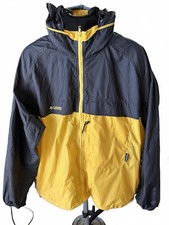 Columbia Black Yellow Hooded Windbreaker Jacket