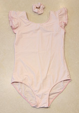 NIP Speerise Pink Girls Ballet Leotard with Matching Hair Scrunchie Size 12