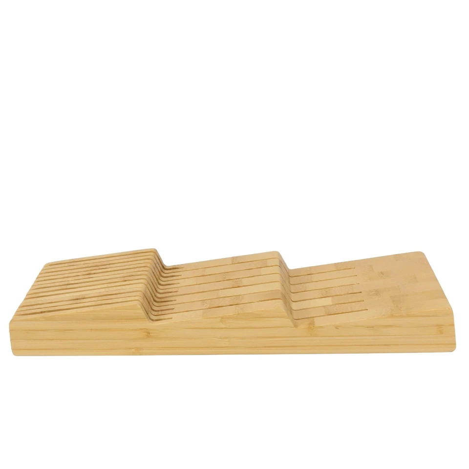 Knife Block Drawer Organiser Bamboo Knives Storage In-Draw 6 Long and 7 Short - Image 4 of 4