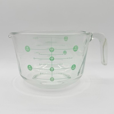 Vintage Green Dot Martha Stewart Everyday Glass Measuring Cup 2 QT/ 8 CUPS/64 OZ