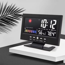 LED Digital Alarm Clock Snooze Calendar Thermometer Hygrometer Weather Display