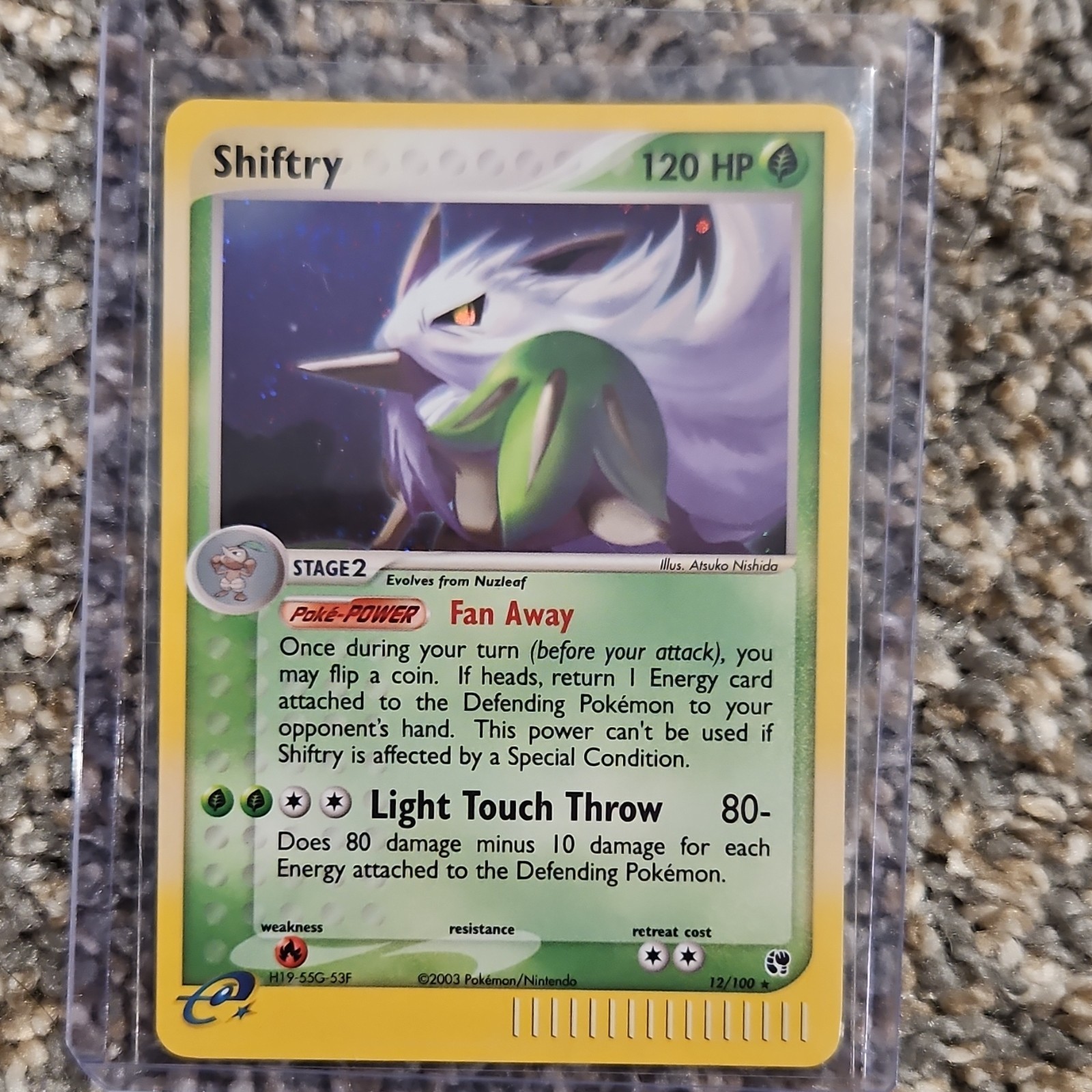 Pokemon TCG Shiftry 12/100 EX Sandstorm Holo Rare English 2003 120 HP NM
