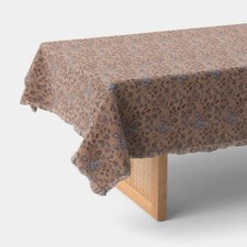 104x60 Block Print Ruffle Tablecloth 104x60 Block Print Ruffle Tablecloth