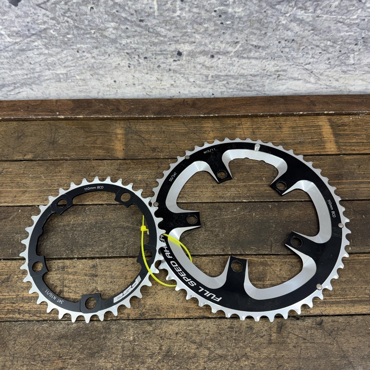 FSA 50/34T Chainring Set 110 BCD 5-Arm Black Aluminum Road Bike