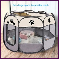 Foldable Octagonal Pet Playpen Tent for Cats and Dogs Breathable