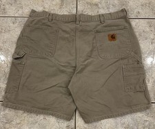 VTG Mens 42 Carhartt Shorts Duck Canvas B25 DESERT Carpenter 9" Inseam